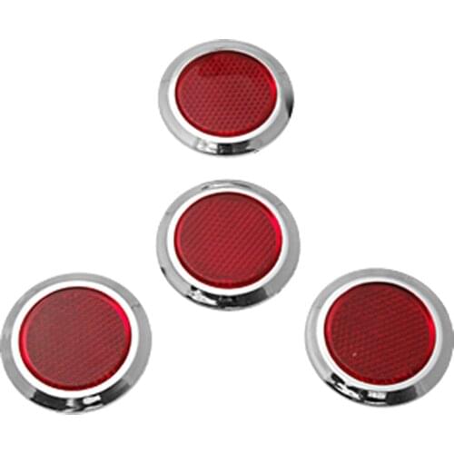 X Autohaux 4 Pieces Red Round Car Reflector Set (Hl-3003) Car Bumper Reflector