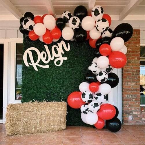 69pcs/Set Farm Animal Theme Party Balloon Garland Arch Kit Cow Decor White Black Red Ball Babyshower Kids Birthday Supplies