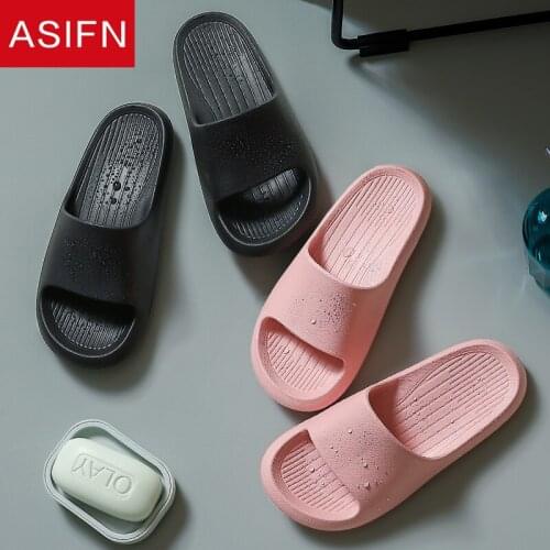 ASIFN Women Slippers Simple House Men Non Slip Indoor Ladies Bathroom Flip Flops Female Mules Slides Shoes Chaussures Femme