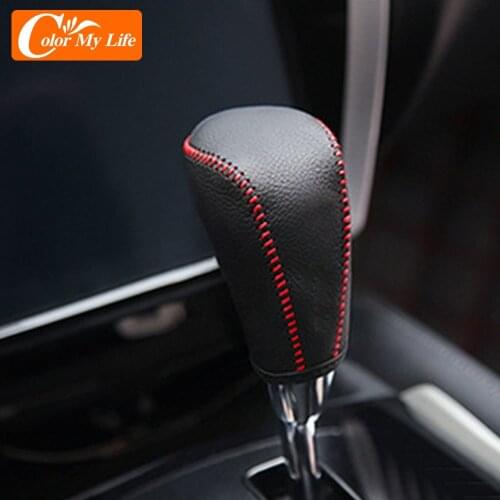 Car Leather Knob Cover for Nissan X-Trail XTrail T32 2014-2020 Qashqai J11 2016-2020 Gear Head Shift Knob Gear Collars Case