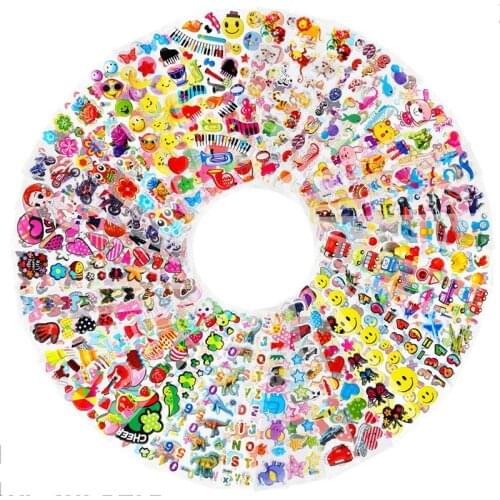 Kids Stickers 20 Different Sheets 3D Puffy Bulk Stickers For Girl Boy Birthday Gift Scrapbooking Teachers Animals Cartoon