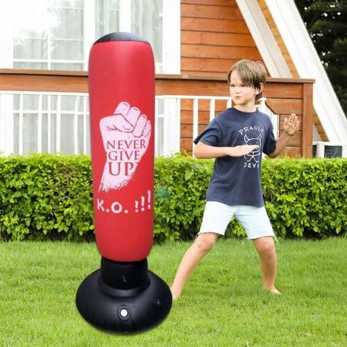 63 Inch Children Inflatable Punching Bag PVC Heavy Boxing Bag For Boxing Home Gym Fitness Fight Training Stress Relief For Kids