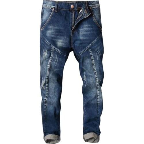 Jeans Men Autumn Mens Elastic Harlan Jeans Mens Loose Casual Pants Biking Jeans Black jeansMore Sizes 28-38 40