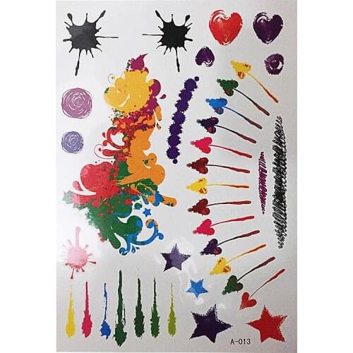 Graffiti Decal 1pc Fake Women Men DIY Henna Body Art Tattoo Design watercolor Temporary Tattoo Sticker