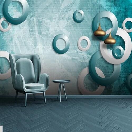 Custom Any Size Murals Creative blue geometric source Forest Photo Wallpaper Living Room Sofa Background Wall Decor Wall Cloth