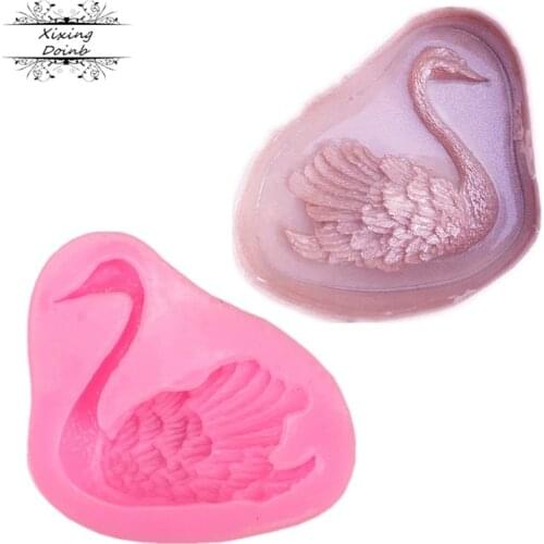 Swan Flamingo soft candy silicone mold duck Candle Mold sugar craft chocolate mold cake decoration tool
