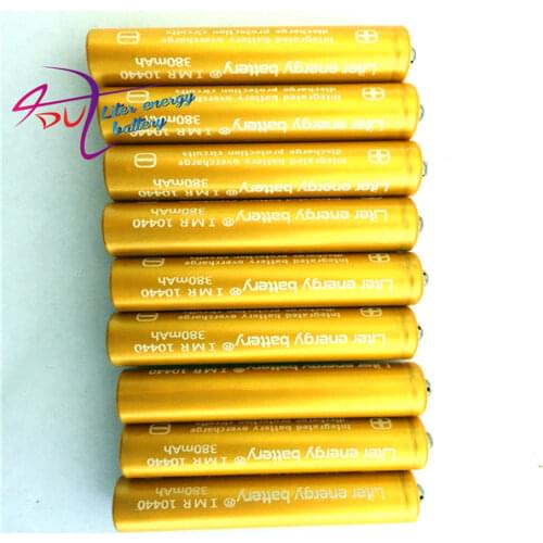 20pcs Liter energy battery 3.7V 380mAh High Capacity 10440 Li-ion Rechargeable Battery AAA Battery for LED Flashlights Headlamps