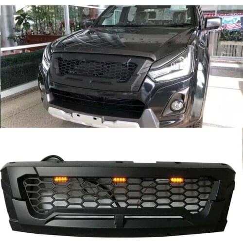 MATTE BLACK FRONT RACING GRILLE GRILLS FRONT BUMPER MASK COVER FIT FOR ISUZU DMAX D-MAX 2016-2019 GRILL AUTO EXTERIOR COVERS