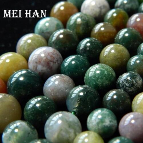 Meihan Free shipping 4mm 6mm 8m 10mm 12mm natural indian agate smooth round beads for Christmas jewelry DIY making
