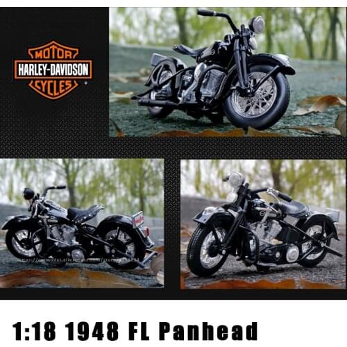 Maisto 1:18 Harley-Davidson 1948 FL Panhead simulation alloy motorcycle model toy car Collecting Car model boys toys
