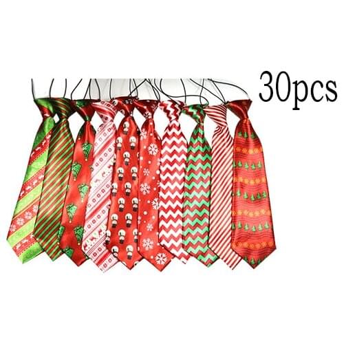 New 30/100Pcs Pet Dog Large Ties Bowties Christmas Pet Dog Grooming Accessories Large Dog Neckties Ties Elastic Band Adjustable