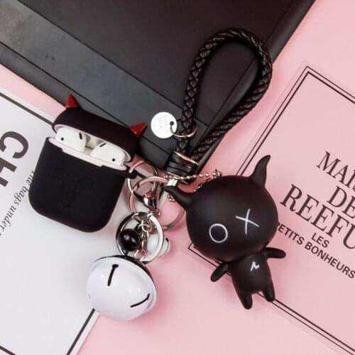 New 3D Cartoon Earphone Case For Apple AirPods Case Bluetooth Headphone Protective Silicone Cover Air Pods Case Cute Key Ring