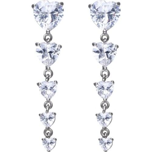 Bettyue Charming Model AAA Zircon Multicolors Heart-shape Gradual Change Fancy Pendant Earring Eye-catching Decoration Banquet