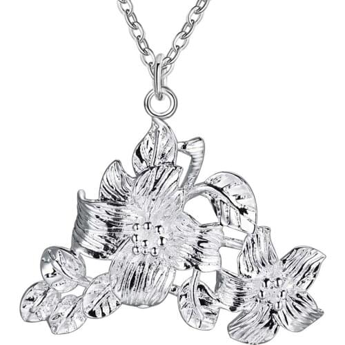 Wholesale Charm Silver Color Pendants For Women Jewelry Necklace Lady Fashion Jewelry Pendant Inflorescence AN118/aujajlqa