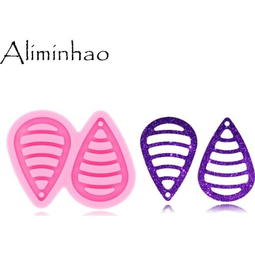 DY0496 L/M/S Hollow Tassel Tear Drop Hoop Earrings DIY Epoxy Silicone Molds Fashion Jewelry Resin Craft Mould