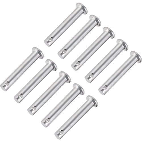 Single Hole Clevis Pins,6mm x 35mm Flat Head Zinc-Plating Steel 10 Pcs