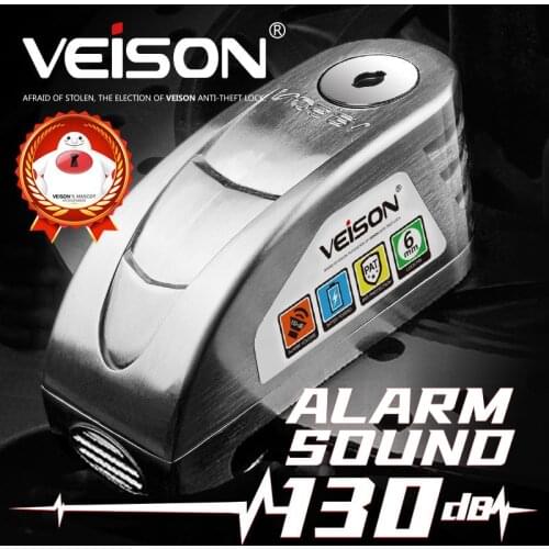 VEISON Bicycle Alarm Motorcycle Alarm 130dB MTB Lock Waterproof Padlock Accessories Disc Quad Lock Anti-theft Cycling Bike Lock