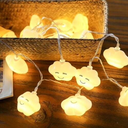 LED Cloud String Lights Battery Powered Indoor Ambient Lighting For Garden, Party, Wedding, Living Room,Garland Home Decor