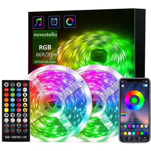 Bluetooth LED Strip Lights 20M RGB 5050 SMD Flexible Ribbon Waterproof RGB LED Light 5M 10M Tape Diode DC 12V Control