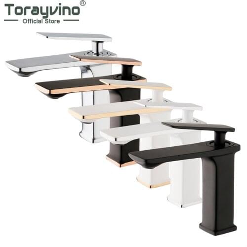 Torayvino Variety Of Choices Bathroom Faucet Basin Single Handle Single Hole Deck Mounted Faucet Hot And Cold Mixer Water Tap