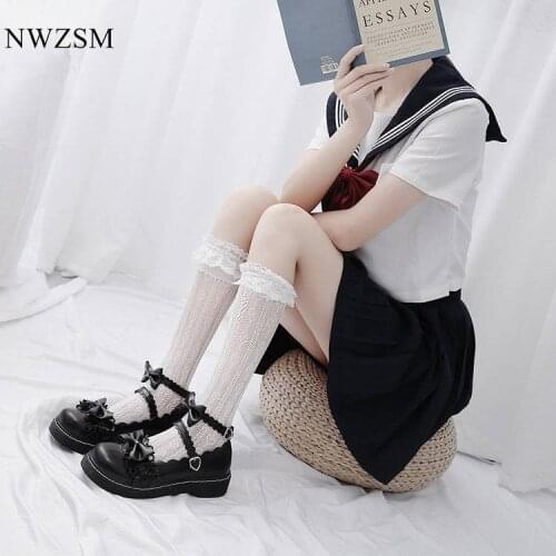Lolita shoes Lolita jk small leather shoes female sweetheart round head student Student cute japanese retro soft girl loli