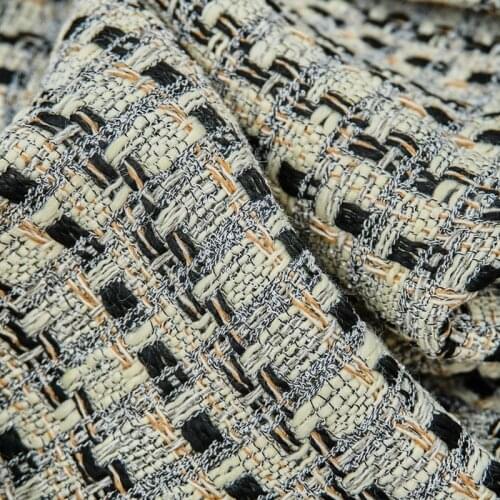 The Black Weaving Tweed Fabric For Coat Telas Por Metro Tissus Au MÈTre Ткань Для Шитья Одежды Sewing By The Yard Tecido African