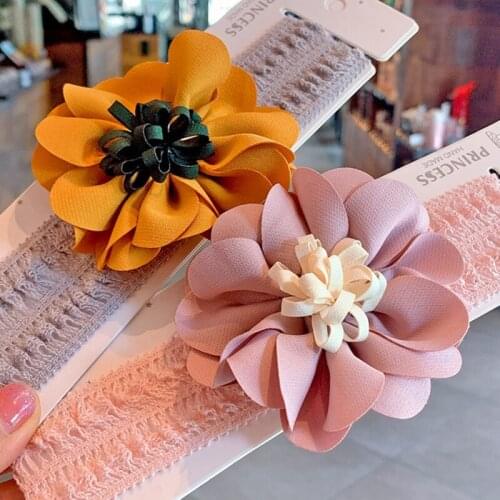 Wecute Pink Flower Stretch Hairband for Girls Newborn Baby Photography Props Kids Hair Accessories Infant Toddler Headwear