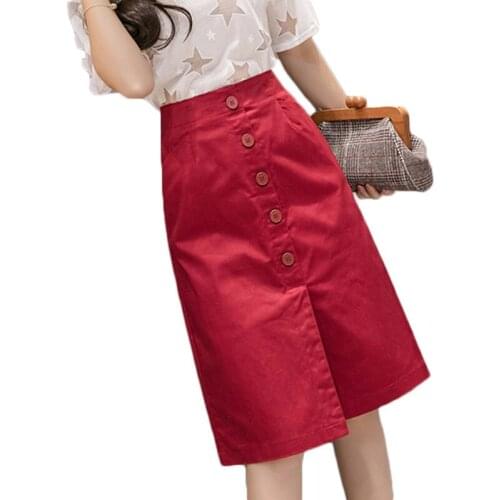 High Waist Skirt Summer Fashion One Step Skirts Womens Casual High Elastic Waist Split Package Hip Saia A-Line Femme Jupe f526