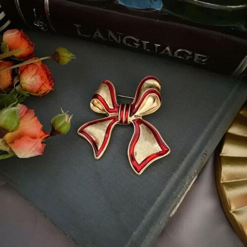 States to restore ancient ways of French enamel bow brooch contracted wind corsage pin female temperament college