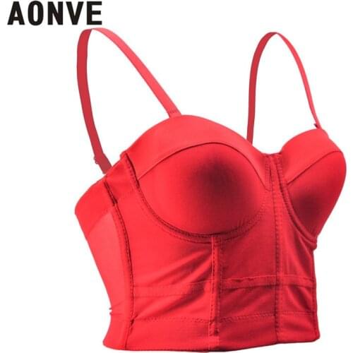 Aonve Sexy Corset Bra Tops Women White Red Bustiers Mesh Light Korse Female Black Gothic Korset Mujer Overbust Corsets S-2XL