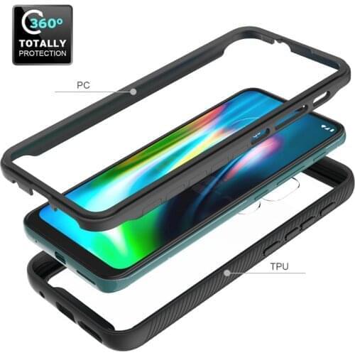 100pcs/lot 360 Full Body Slim Armor Phone Case For Moto G7 Power Supra Play One Fusion Plus Hyper Action EU US With Front Frame