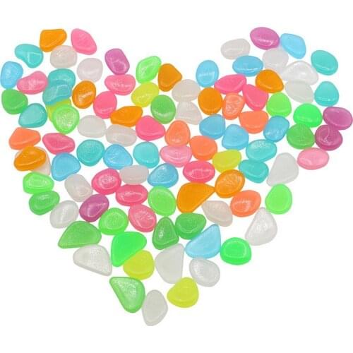 100pcs Luminous Stone Garden Fish Tank Aquarium Landscapin Glowing Stones Artificial Fluorite Fluorescent Glowing Pebbles May05