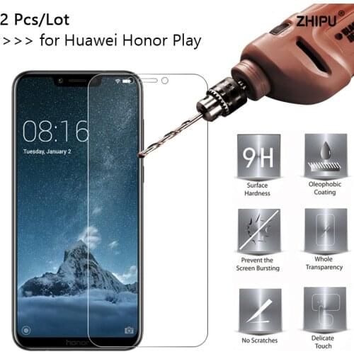 2 Pcs 2.5D 0.26mm Tempered Glass For Huawei Honor Play HonorPlay 6.3" Screen Protector protective film For Huawei Honor Play