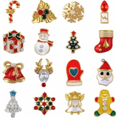 20PCS metal 3d nail art christmas decorations charms nails glitter rhinestones nail supplies jewelry