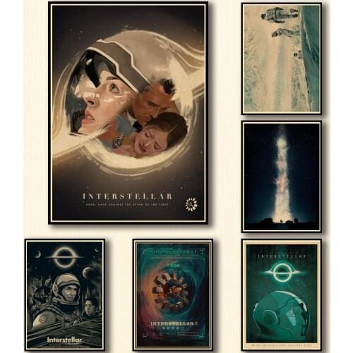 30 Designs Nolan Movie Interstellar Kraftpaper Poster HomeDecal Painting Wall Sticker for Coffee House Bar