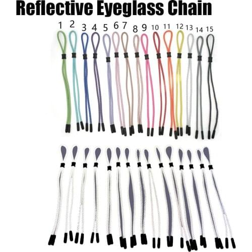 5pcs Reflective Outdoor Sports Non-Slip Eyeglass Chain Sunglasses Polyester Elastic Buckle Rope Eyewear Braid Glasses Lanyard