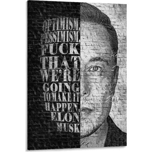 Elon Musk Poster Canvas Poster Painting Wall Art Picture for Living Room Home Decor Print on Canvas Decoration Gift Frame