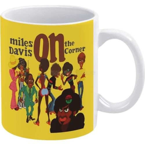 Corner White Mug New Good Quality Print Mug 11 Oz Coffee Cup Miles Davis on The Corner Vintage Vinyl Records Lp The 7s Jazz Fun