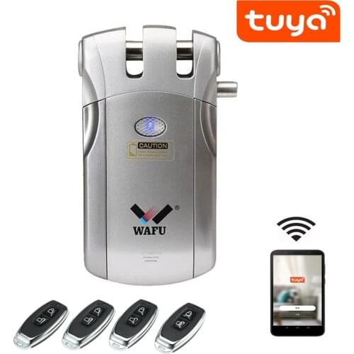 Tuya WiFi Wireless Remote Control Electric Lock Invisible Keyless Entry Door Lock No Drill Hole For Indoor Home Office