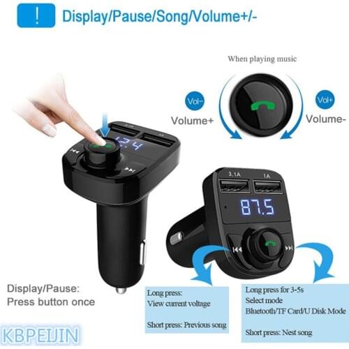 Bluetooth Car Kit FM Transmitter Handfree Dual USB Car Charger styling for saab 9-3 9-5 93 95 900 9000 accessories