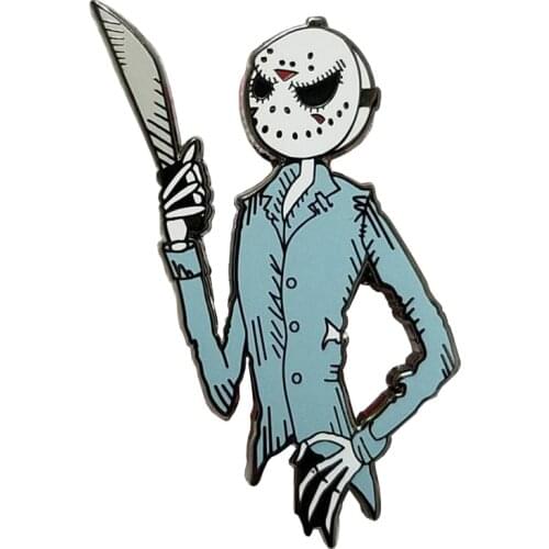 Nightmare on 13th Enamel Brooch Scary Haunted House Pin Horror Decor On Holloween