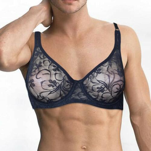 Sexy Lace Bralette Bras Transparent Ultra-thin Sissy Lingerie Bra for Women See Through Embroidery Brasserie A B C D DD Cup