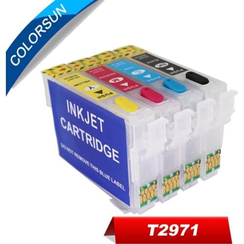Colorsun Refillable T2971 Ink Cartridge For Epson XP231 XP431 XP241 ink cartridge T2971-T2964 cartridge With One Time Chip