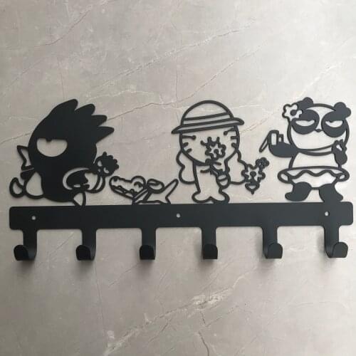 Decorative Wall Hanger Family Clothes Wall Hooks Coat Rack Keys Holder Organizer Hook Cartoon Animal Umbrella Dataline Storage