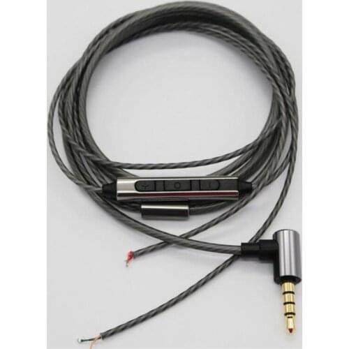 Diy earphone wire with mic pure copper 1pcs
