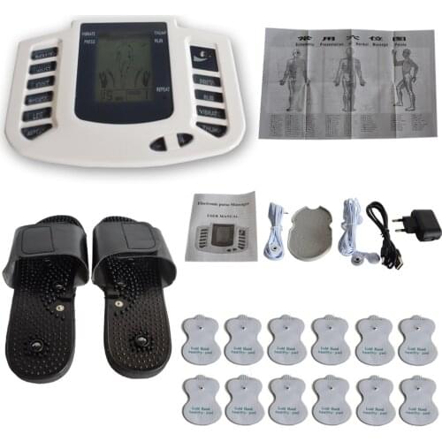 Electrical Muscle Stimulator Full Body Relax Pulse Tens Therapy Massage Machine + 12 Electrode Pads Acupuncture Massager