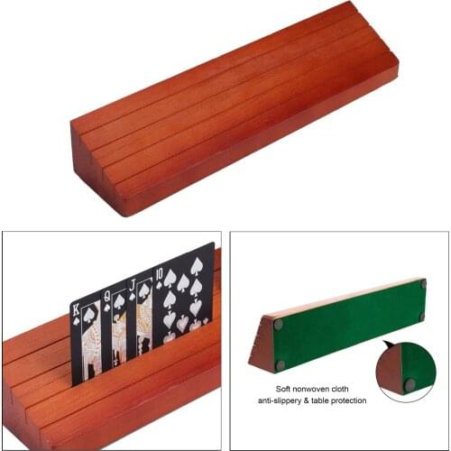 Hands Free Wooden Playing Card Holder 4 Slots Game Card Stand Avoid Tired for Disabled