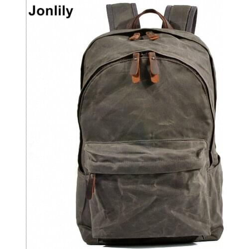 Jonlily Unisex Canvas Backpack Student Large Capacity Classic Backpacks Teenagers Casual Daypack for women and men -KG007
