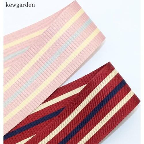 Kewgarden 38mm 3.8cm Stripe Satin Ribbons Handmade Tape DIY Bowknot Accessories Cotton Riband 3m/lot