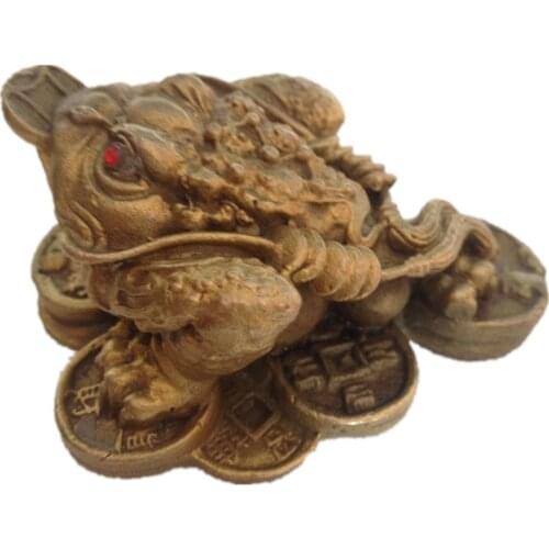 Chinese feng shui money frog three -legged toad money pot copper statue metal handicraft